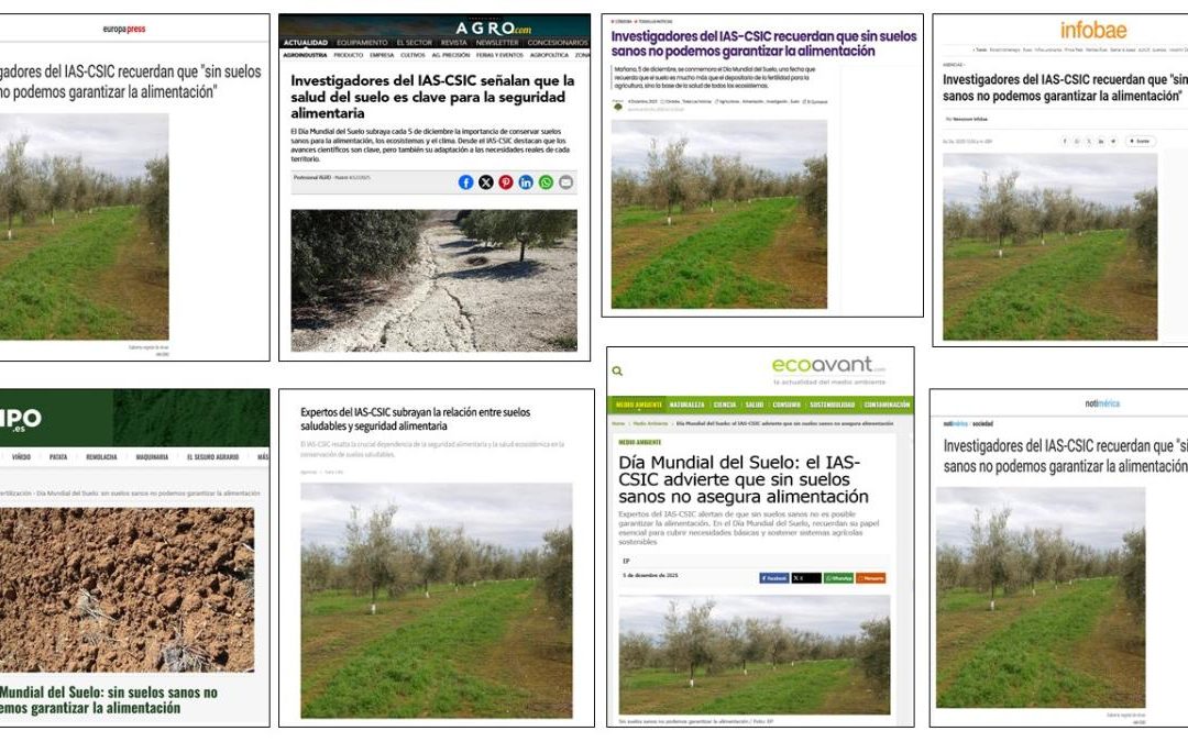 Seguimiento Noticia: Investigadores del IAS-CSIC recuerdan que sin suelos sanos no podemos garantizar la alimentación