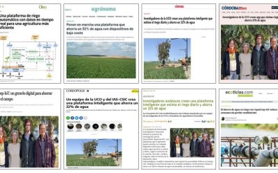 Seguimiento Noticia:  Crean una plataforma inteligente que estima el riego diario y ahorra un 32 % de agua
