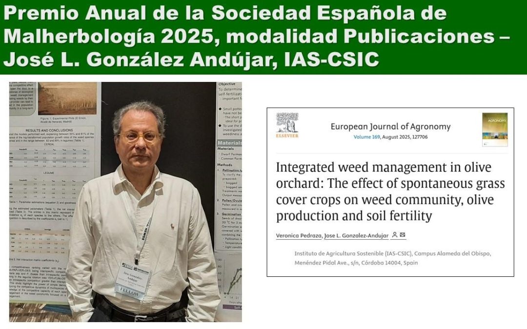 Premio Anual de la Sociedad Española de Malherbología 2025 – José L. González Andújar