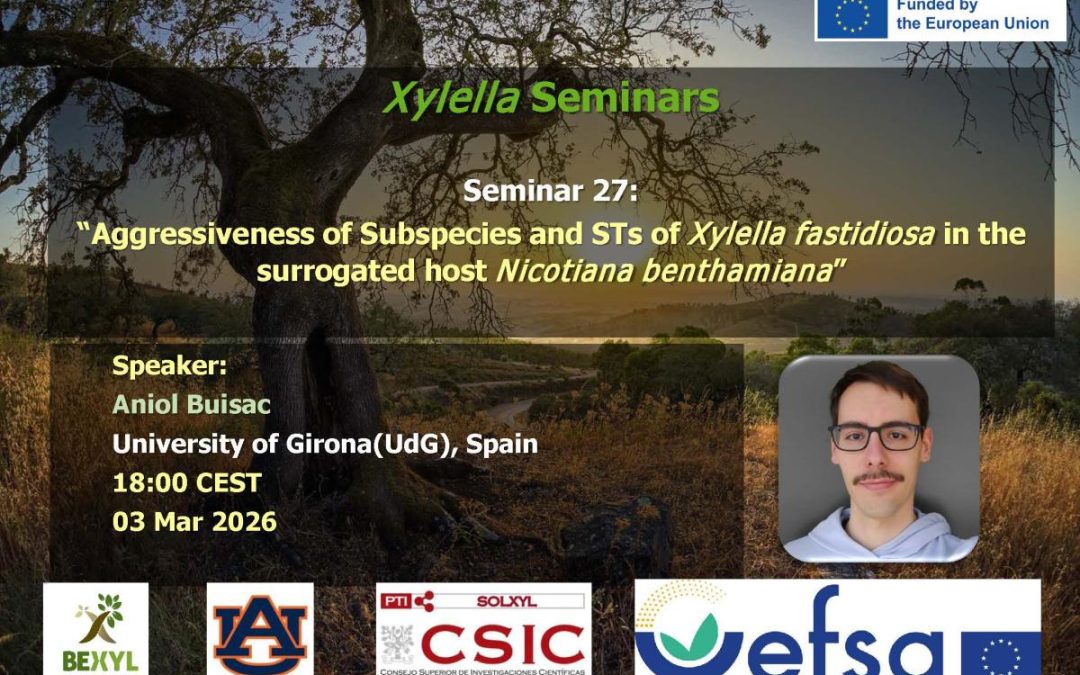 27th Xylella Seminar – Aggressiveness of Subspecies and STs of Xylella fastidiosa in the surrogated host Nicotiana benthamiana