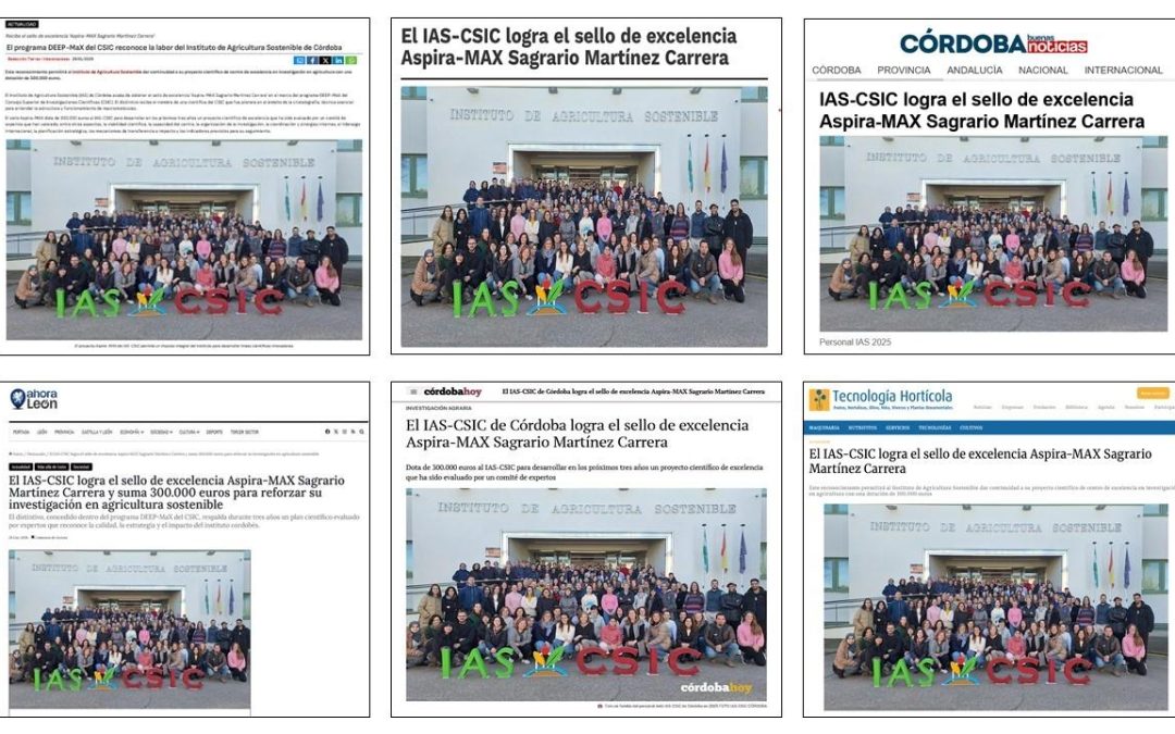 Seguimiento Noticia: El IAS-CSIC logra el sello de excelencia Aspira-MAX Sagrario Martínez Carrera