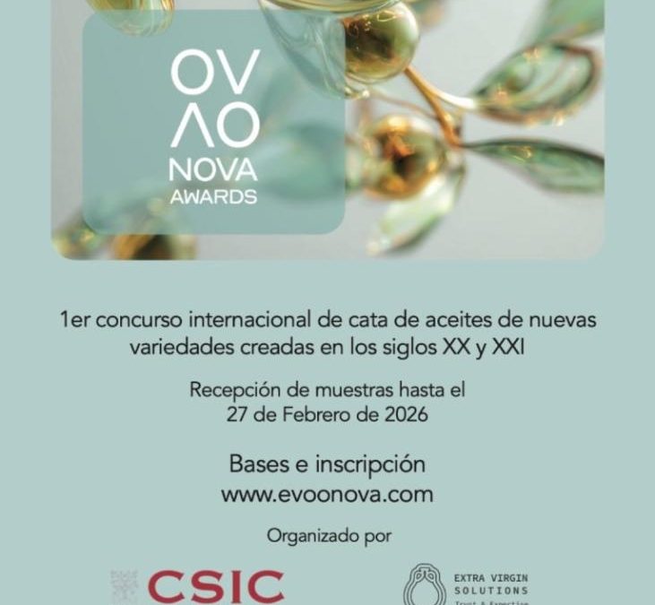 New Olive Varieties Awards (NOVA):  Primer concurso internacional de aceites de oliva vírgenes extra elaborado solo con nuevas variedades