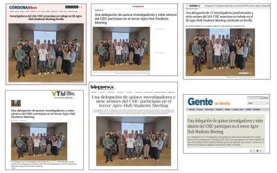 Seguimiento noticia: Una delegación de 15 investigadores predoctorales y 7 seniors del IAS-CSIC muestran su trabajo en el III Agro-Hub Students Meeting celebrado en Sevilla