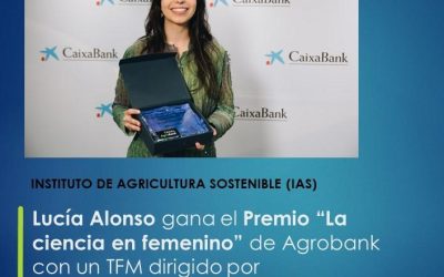 Lucía Alonso gana el Premio “La ciencia en femenino” de Agrobank con un TFM dirigido por investigadoras del IAS-CSIC
