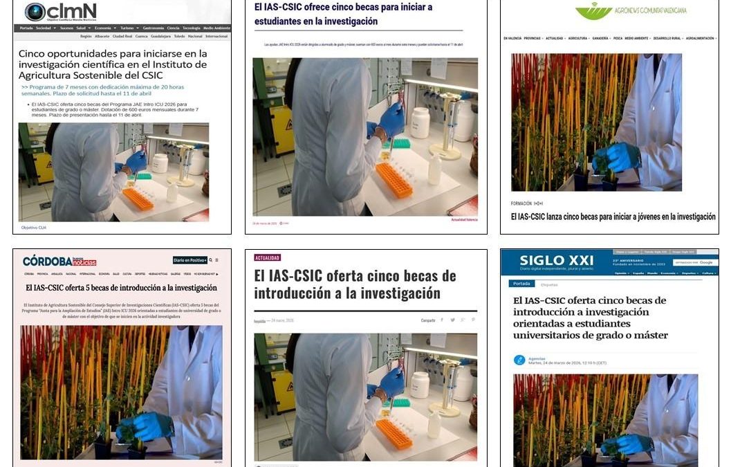 Seguimiento noticia: El IAS-CSIC oferta 5 becas de introducción a la investigación