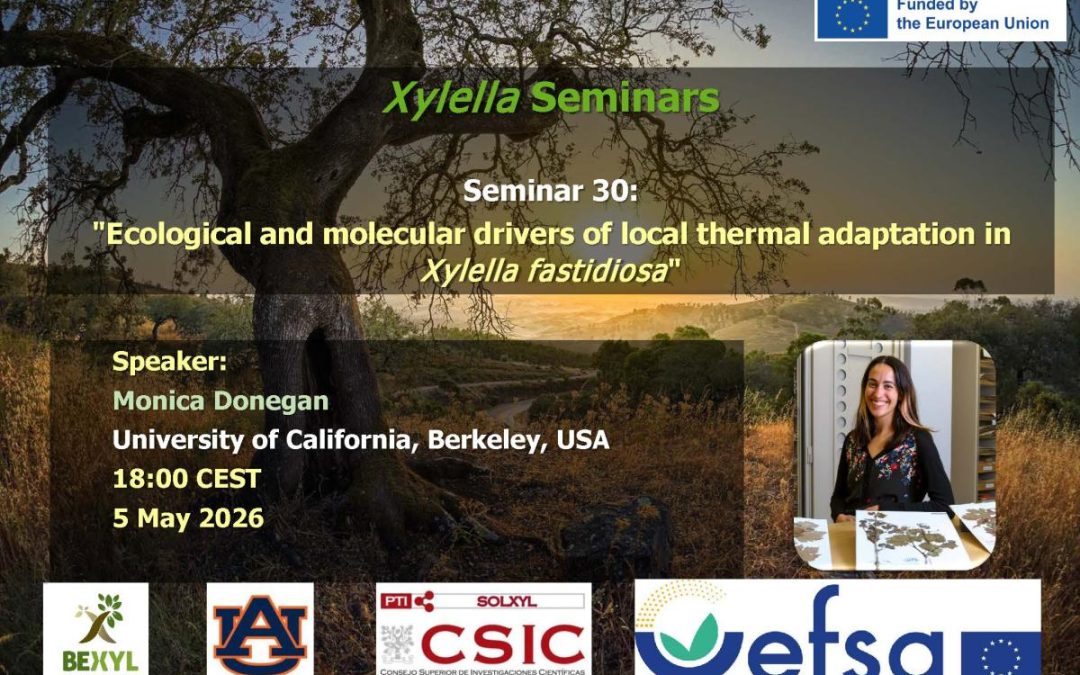30th Xylella Seminar – Ecological and molecular drivers of local thermal adaptation in Xylella fastidiosa