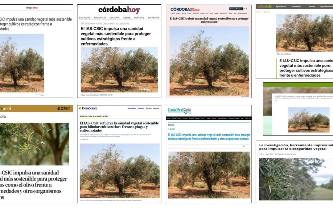 Seguimiento noticia: El IAS-CSIC impulsa una sanidad vegetal más sostenible para proteger cultivos estratégicos frente a enfermedades y otros organismos nocivos
