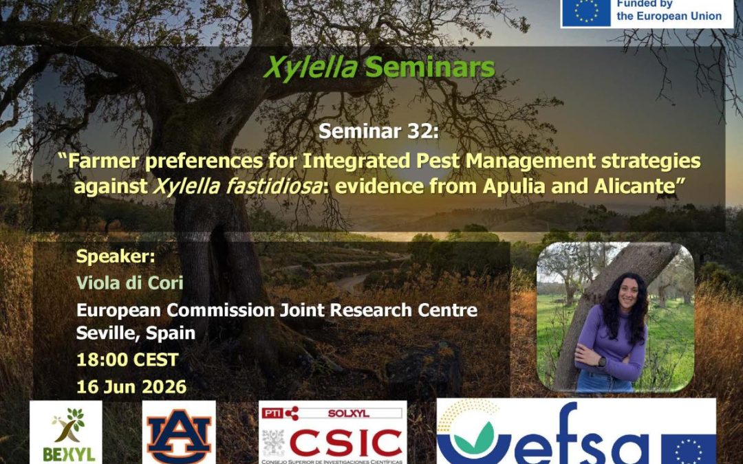 32nd Xylella Seminar – Farmer preferences for Integrated Pest Management strategies against Xylella fastidiosa: evidence from Apulia and Alicante