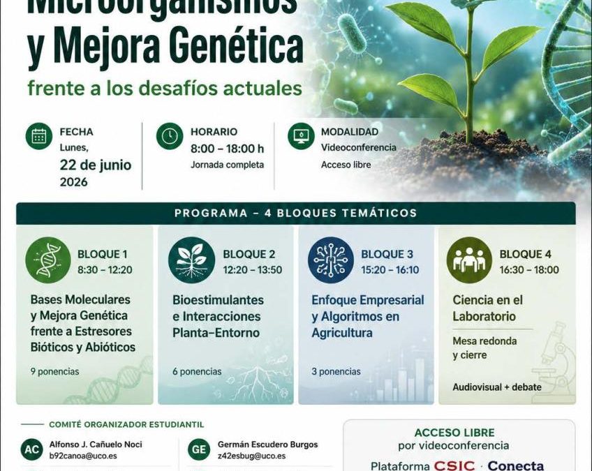 Jornada Cultivos Resilientes: Microorganismos y Mejora Genética frente a los desafíos actuales