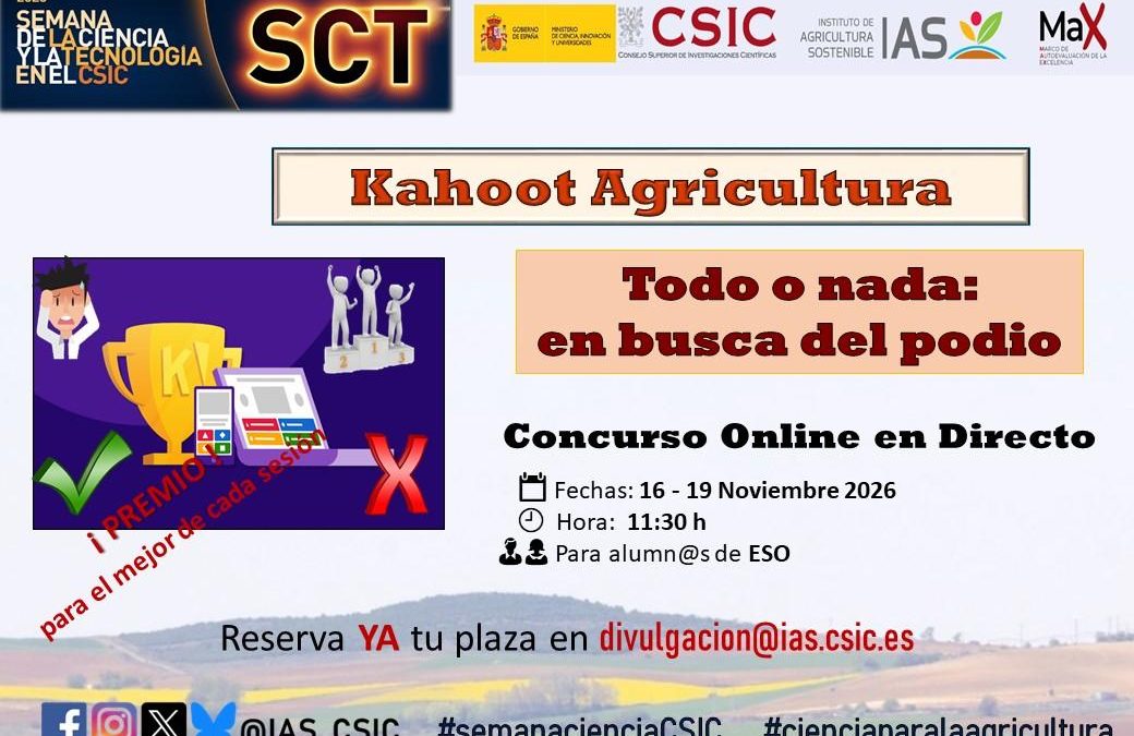 Semana de la Ciencia IAS-CSIC 2026: Kahoot Agricultura