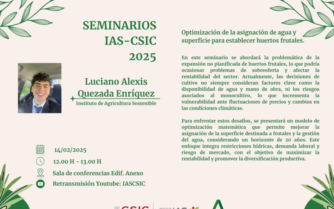 Ciclo de Seminarios IAS – Optimización de la asignación de agua y superficie para establecer huertos frutales